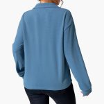 Women's Sweater with Stand-Up Collar and Half Zipper - Image 5