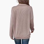 Women's Sweater with Striped Pattern and Half Zipper - Image 9