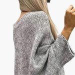 Women's sweater with boat neckline and long sleeves - Image 8