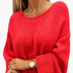 Women's sweater with boat neckline and long sleeves - Image 5