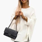 Women's sweater with boat neckline and long sleeves - Image 2