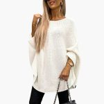 Women's sweater with boat neckline and long sleeves