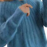 Women's Sweater with Ribbed Surface and Long Sleeves