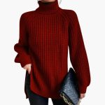 Women's sweater with a loose turtleneck and long sleeves - Image 4