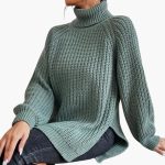 Women's sweater with a loose turtleneck and long sleeves - Image 6