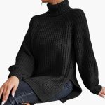 Women's sweater with a loose turtleneck and long sleeves - Image 2