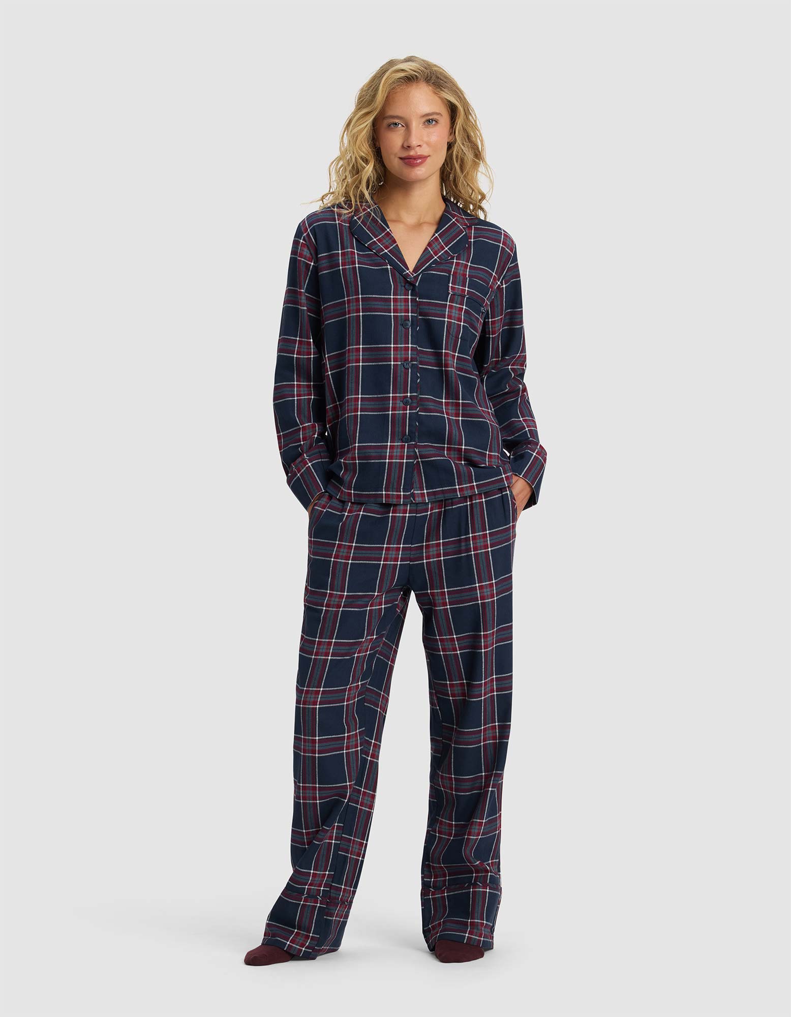Farmhouse_Long_Sleeve_Pajama_Pant_Set_Eclipse_Plaid_1.jpg Women's Farmhouse Long Sleeve Pajama Set - Image 1