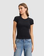 Women's Fine Ribbed Tee - Image 3