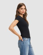 Women's Fine Ribbed Tee - Image 4