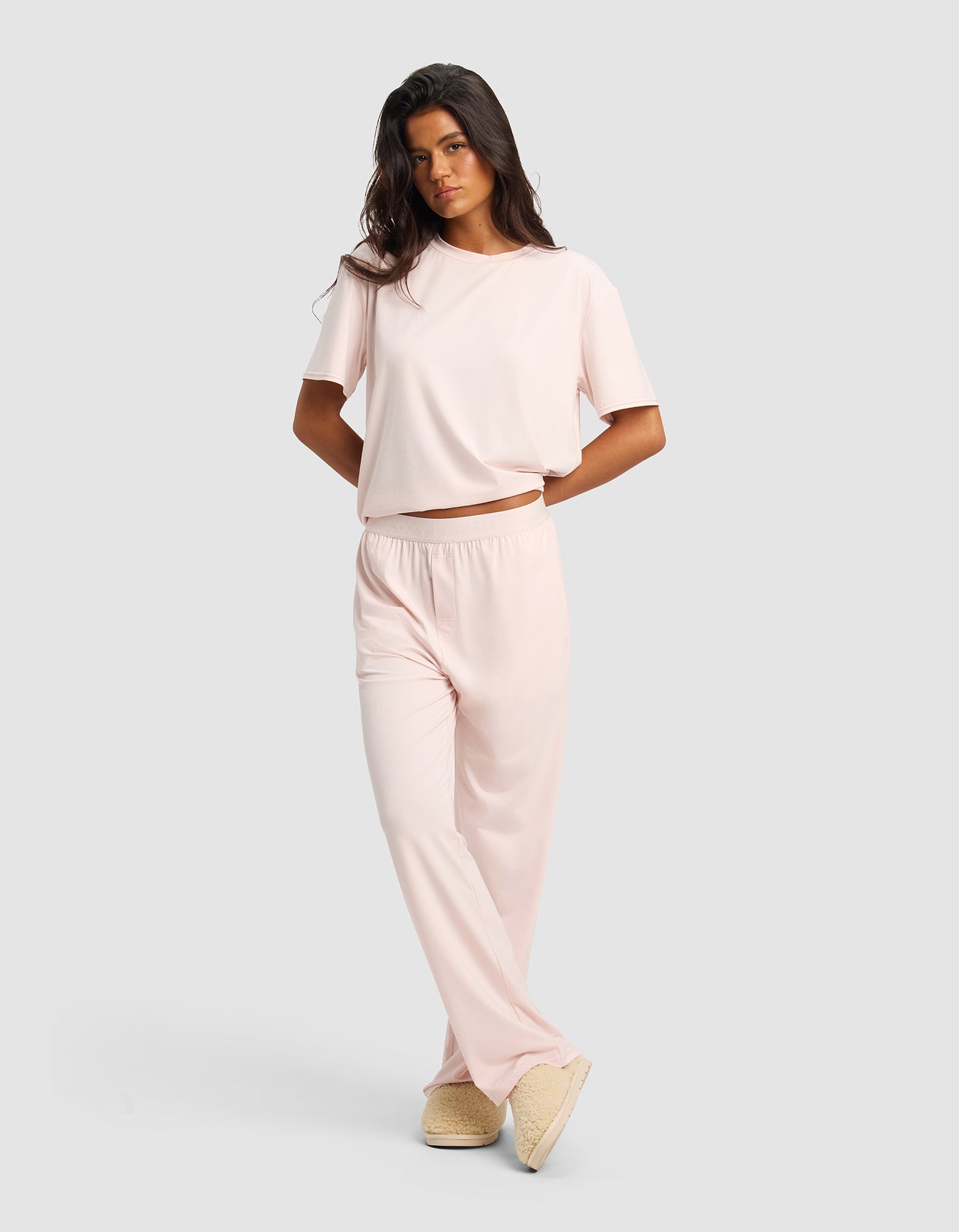 First_Layer_Pajama_Short_Sleeve_Pant_Set_Ballet_1_e36710d8-98e4-4b04-a845-beaf7f026c36.jpg Women's First Layer Pajama Short Sleeve Tee & Pant Set - Image 1