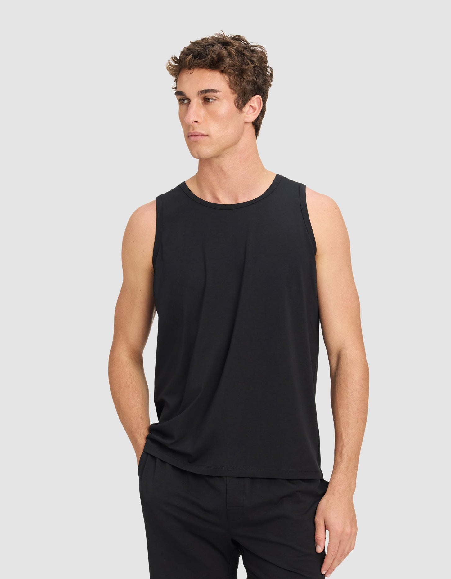 First_Layer_Tank_Jet_Black_1.jpg Men's First Layer Pajama Tank - Image 1