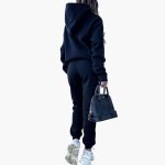 Women's Hoodie and Tracksuit Set with Drawstring and Kangaroo Pocket - Image 5