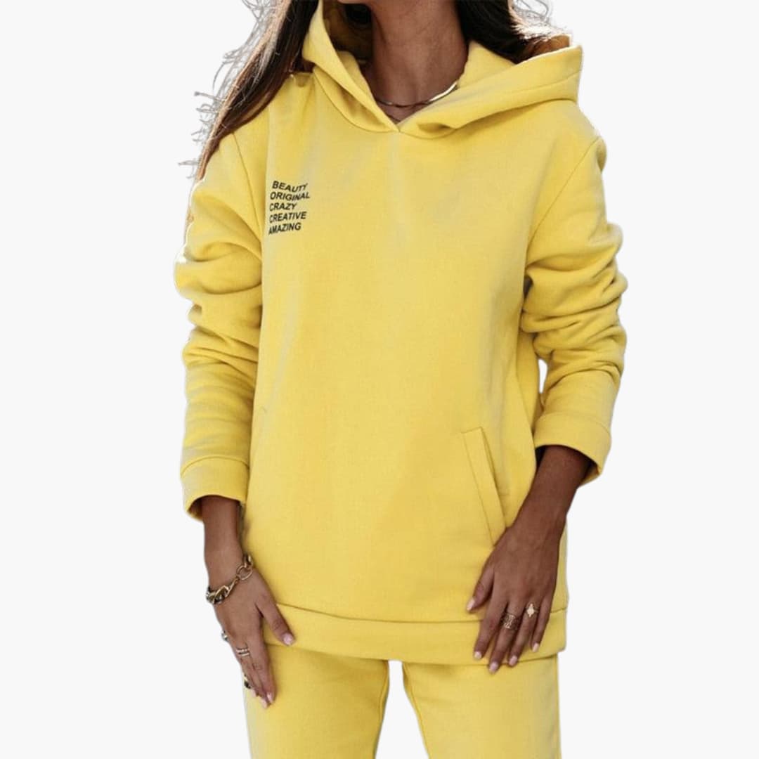 FrauenHoodieundTrainingsanzugSetmitKordelzugundKangurutasche_2.jpg Women's Hoodie and Tracksuit Set with Drawstring and Kangaroo Pocket - Image 1