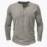 Henley Shirt for Men with Button Placket and Long Sleeves - Image 3