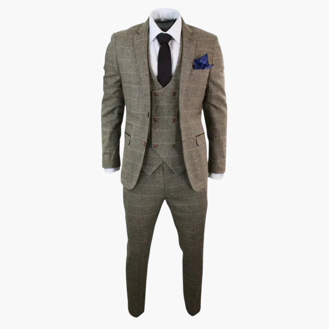 HerrenAnzug3TeiligmitKaro-Muster_2.jpg Men's 3-Piece Suit with Check Pattern - Image 1