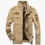 Men's Bomber Jacket with Front Zipper and Ribbed Cuff - Image 3