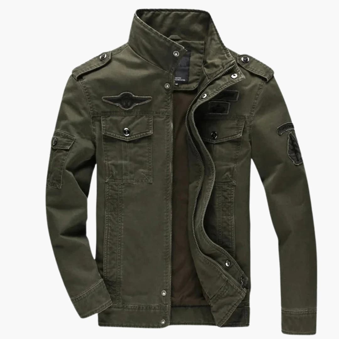 HerrenBomberjackemitFrontreissverschlussundRippbund_2_860fb420-e991-4790-949e-8fc8c37354cc.jpg Men's Bomber Jacket with Front Zipper and Ribbed Cuff - Image 1