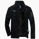 Men's Bomber Jacket with Front Zipper and Ribbed Cuff - Image 2