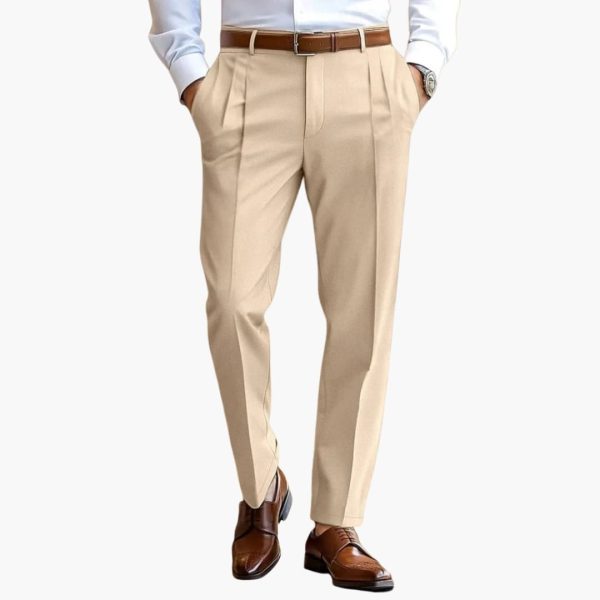 Men's Pleated Trousers with Waistband