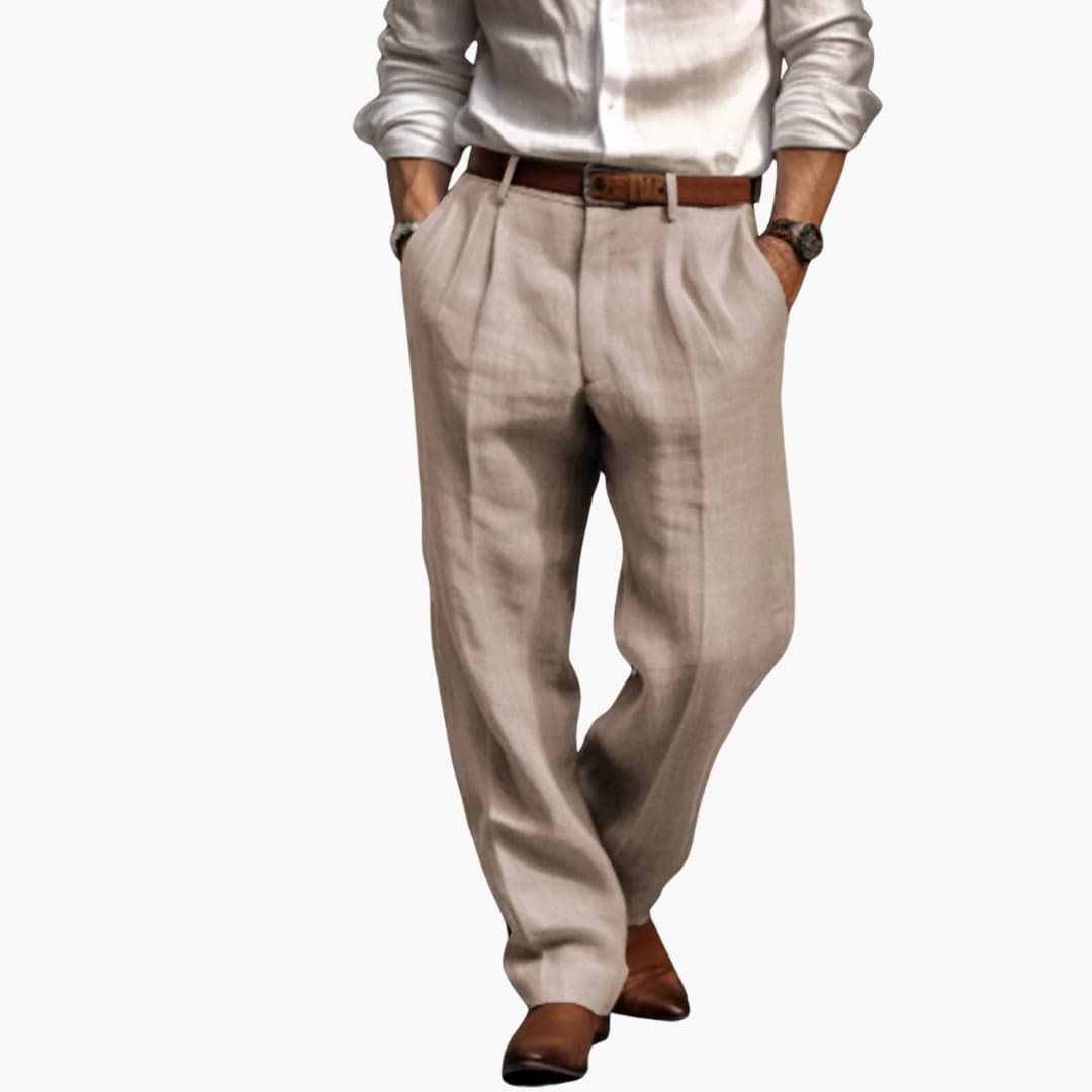 HerrenBundfaltenhosemitTaschen_1.jpg Men's Pleated Trousers with Pockets - Image 1