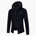 Men’s Cardigan Hoodie with Zipper and Drawstring Hood - Image 2