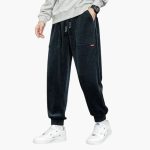 Men's Corduroy Jogging Pants with Drawstring and Side Pockets - Image 6