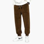 Men's Corduroy Jogging Pants with Drawstring and Side Pockets - Image 5