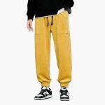 Men's Corduroy Jogging Pants with Drawstring and Side Pockets - Image 8