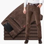Men's Corduroy Pants with Waistband and Straight Legs - Image 8