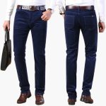 Men's Corduroy Pants with Waistband and Straight Legs - Image 3