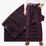 Men's Corduroy Pants with Waistband and Straight Legs - Image 9