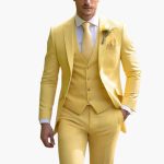 Men's Three-Piece Suit with Blazer, Vest, and Trousers