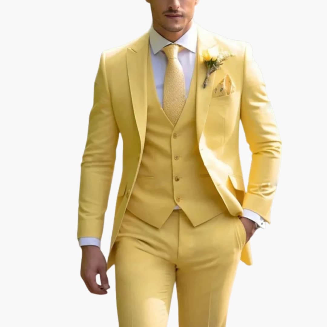 HerrenDreiteiligerAnzugmitSakkoWesteundHose_5_40ade164-4e61-45f8-b160-144fb8b611e0.jpg Men's Three-Piece Suit with Blazer, Vest, and Trousers - Image 1