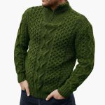 Men's Half-Zip Sweater with Stand-Up Collar - Image 3