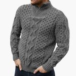 Men's Half-Zip Sweater with Stand-Up Collar - Image 4