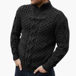 Men's Half-Zip Sweater with Stand-Up Collar - Image 2
