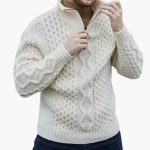 Men's Half-Zip Sweater with Stand-Up Collar