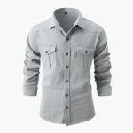 Men's Shirt with Button Placket and Pockets