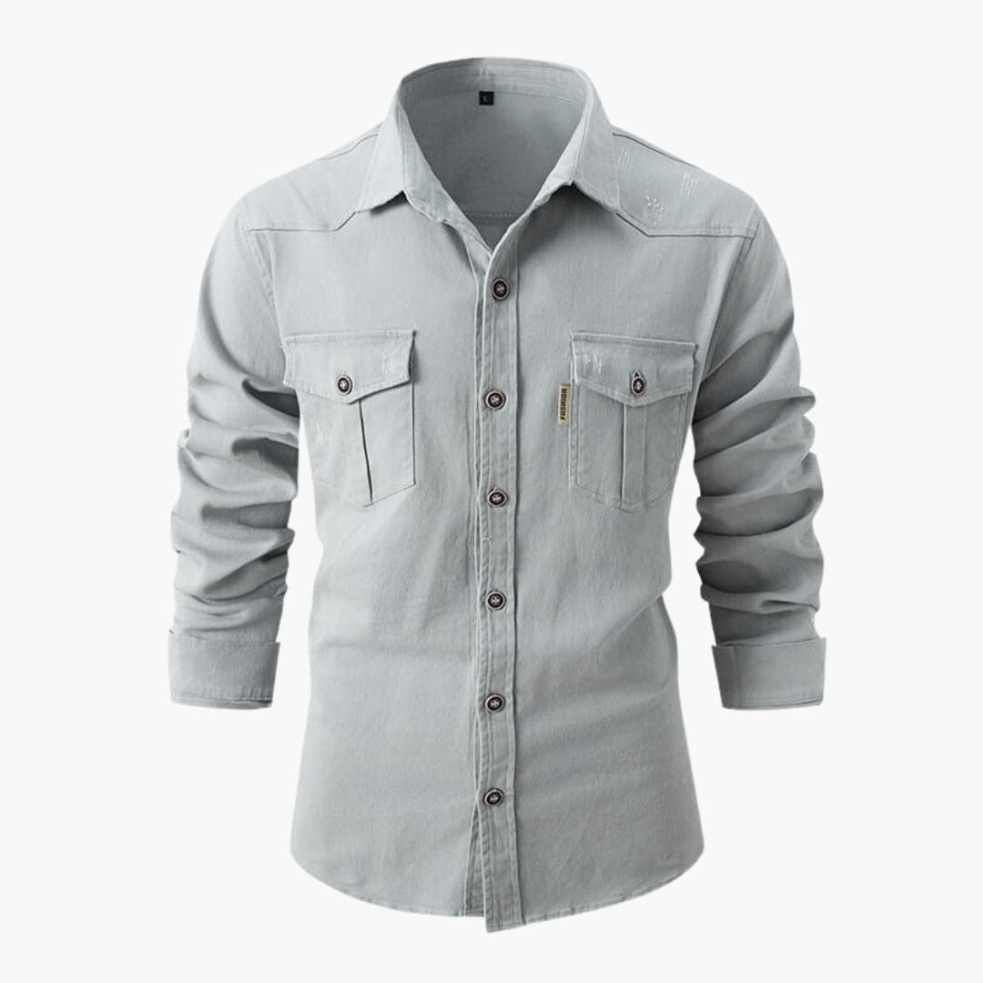 HerrenHemdmitKnopfleisteundTaschen_4.jpg Men's Shirt with Button Placket and Pockets - Image 1