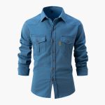 Men's Shirt with Button Placket and Pockets - Image 4