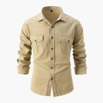 Men's Shirt with Button Placket and Pockets - Image 8