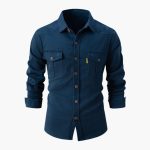 Men's Shirt with Button Placket and Pockets - Image 7