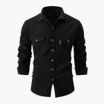 Men's Shirt with Button Placket and Pockets - Image 2