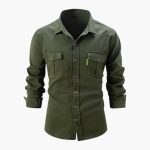 Men's Shirt with Button Placket and Pockets - Image 9