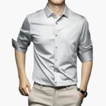 Men's Shirt with Button Placket and Long Sleeves - Image 4