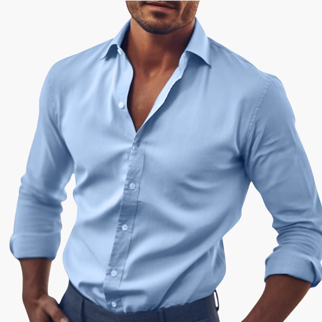 HerrenHemdmitKragenundlangenArmeln_1.jpg Men's Shirt with Collar and Long Sleeves - Image 1