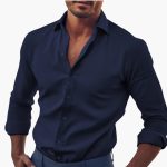 Men's Shirt with Collar and Long Sleeves - Image 2