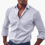 Men's Shirt with Collar and Long Sleeves - Image 4