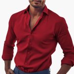 Men's Shirt with Collar and Long Sleeves - Image 7