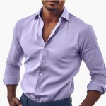 Men's Shirt with Collar and Long Sleeves - Image 6